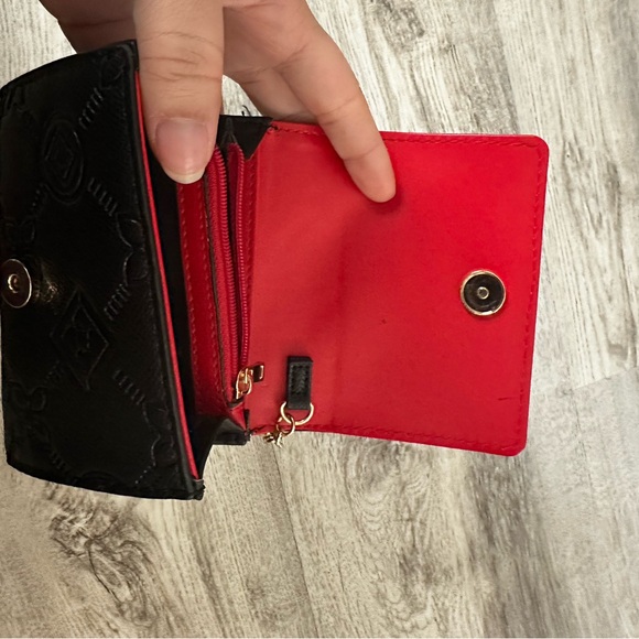 Aldo Black Textured Wallet/Keyholder with Gold Accent and Red Interior - Picture 8 of 8